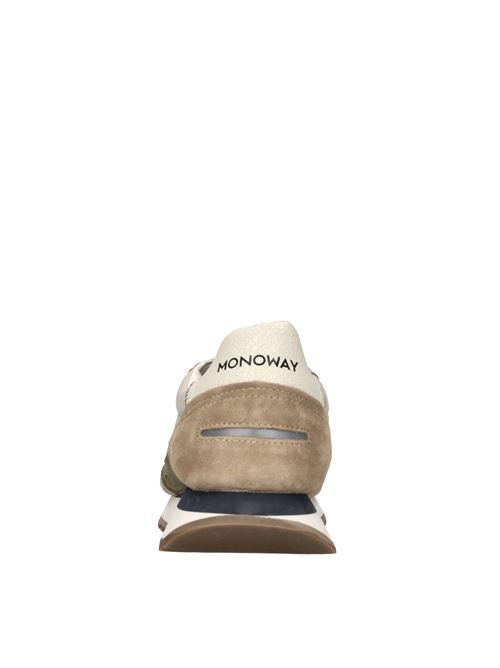 Sneakers in pelle e tessuto MONO WAY | RIDER 39 MBEIGE-MARRONE-VERDE-BIANCO